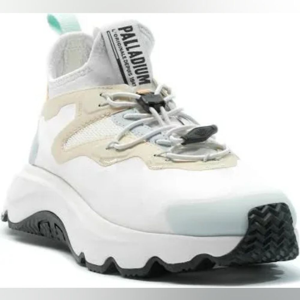 NIB Palladium Women's Thunder Lo's Sneaker - Star White/Sand - Picture 4 of 10